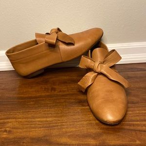 Silvestri of Italy Women’s Leather Loafer with Bow Tan Size 6 6.5 7